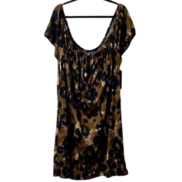 Muse Animal Print Off The Shoulder Dress New With Tags Size 1X - Picture 1 of 7